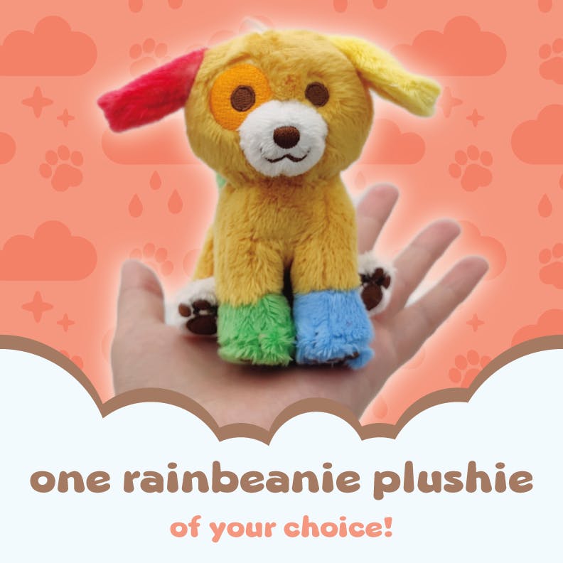 one rainbeanie keychain plush