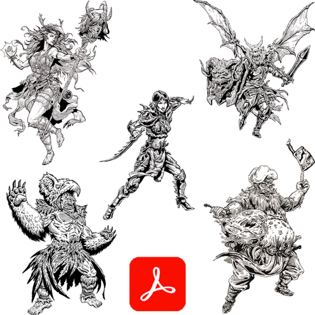 Monster Hunt Shadowdark Premade 1st Level Characters (PDF)