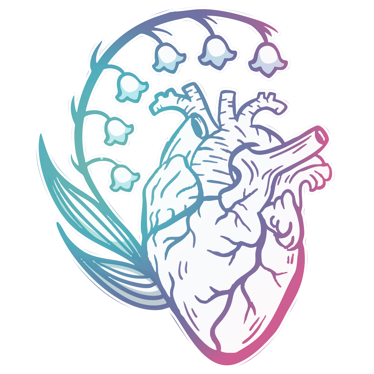 Poisoned Heart 2" pin- rainbow
