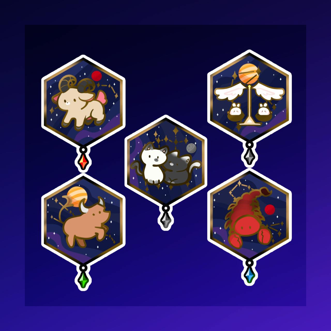 5 Constellation Pins