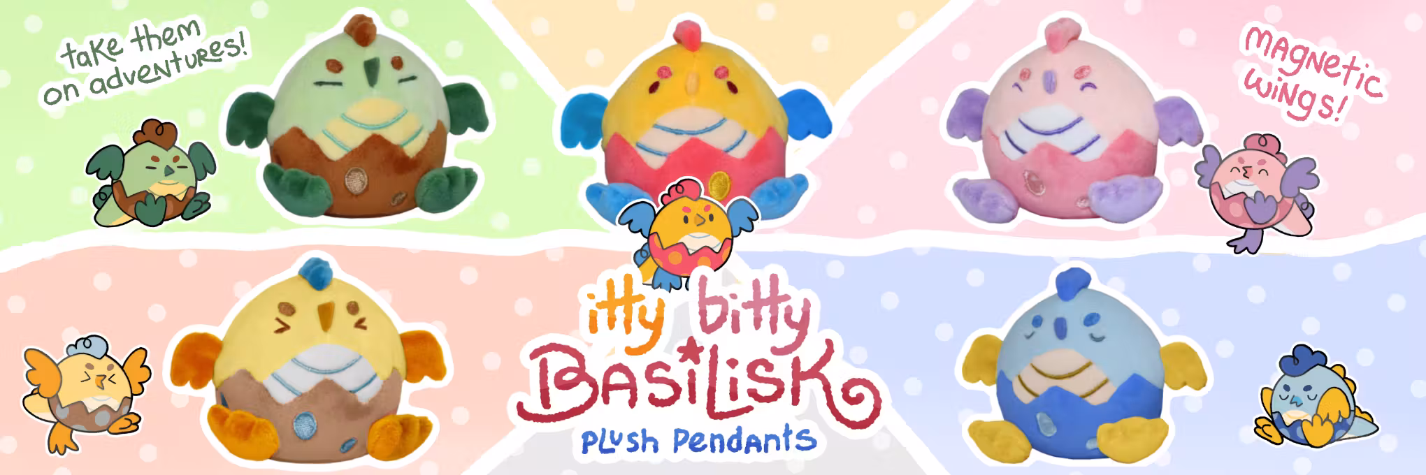 Itty Bitty Basilisk Plush Pendants