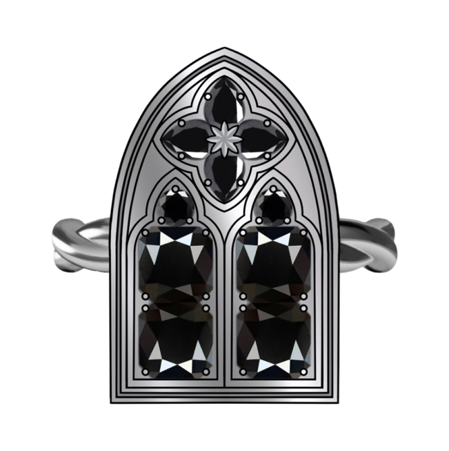 Vitrail de Cristal ring - Black cz