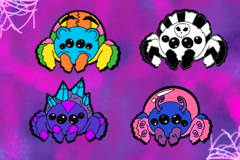 STICKER PACK 4PCS SWEET TREAT SPIDER COLLECTION Version (2)