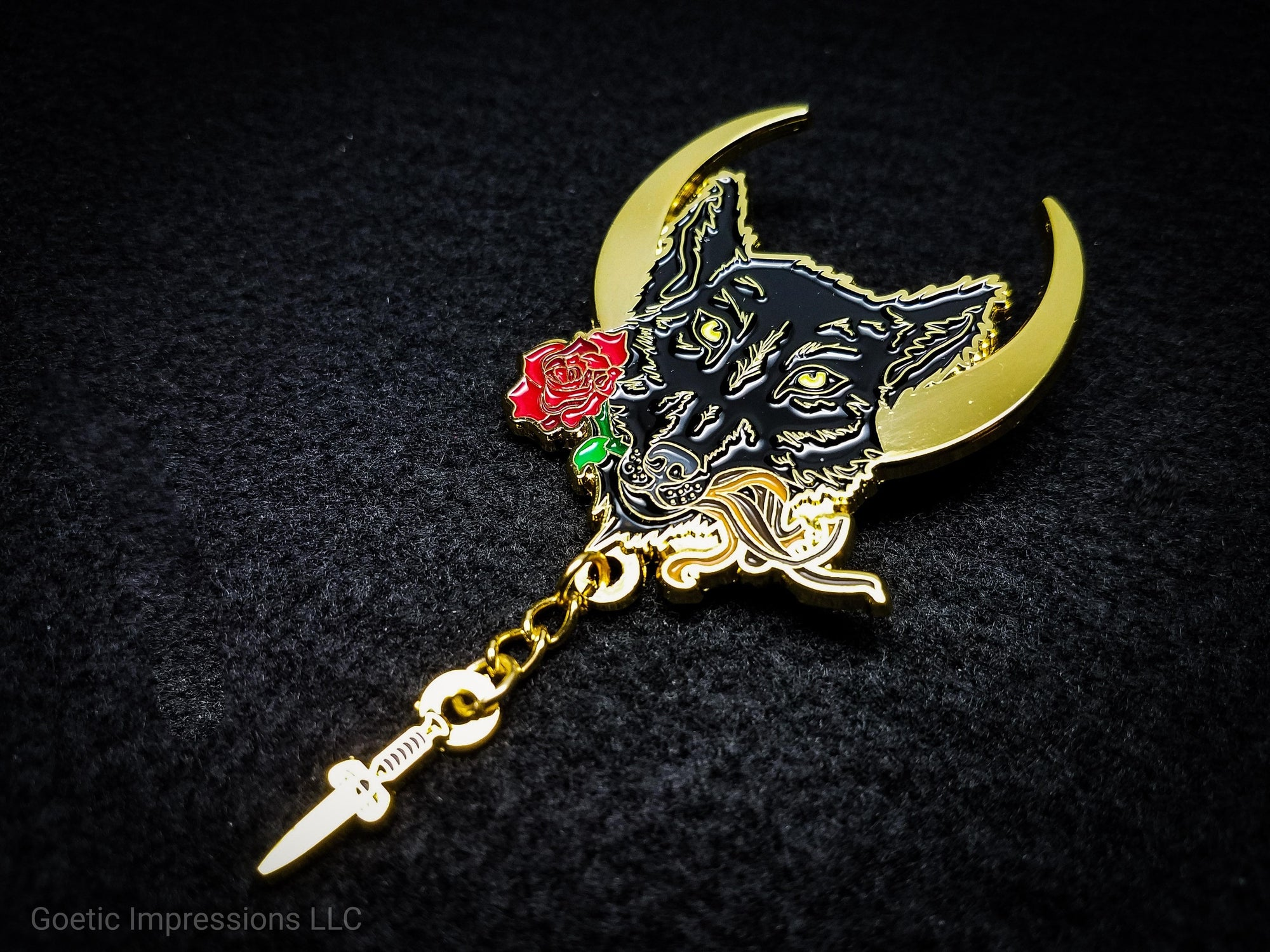 Lupercalia Black and Gold Enamel Pin