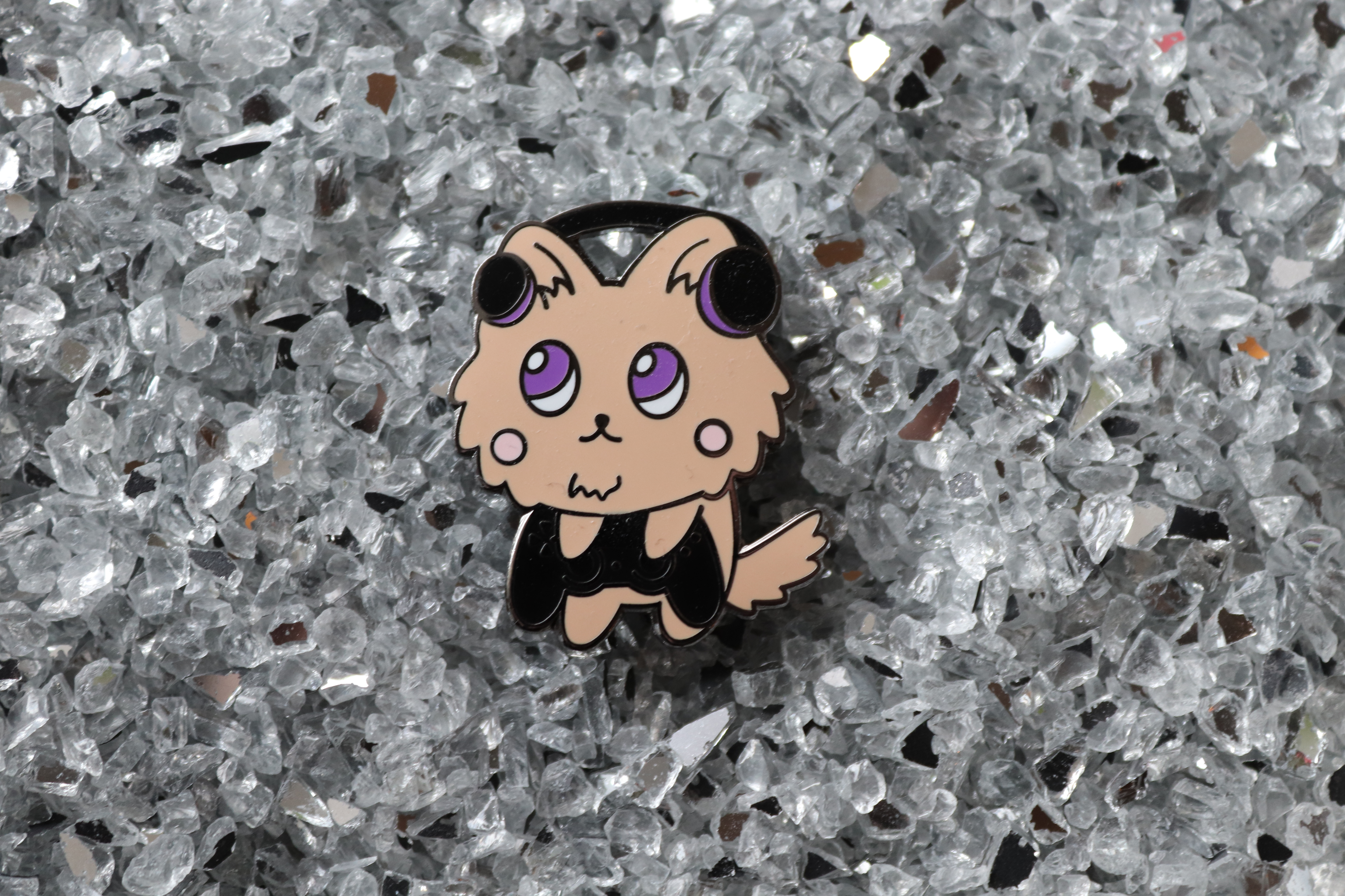 Controller black gamer cat pin