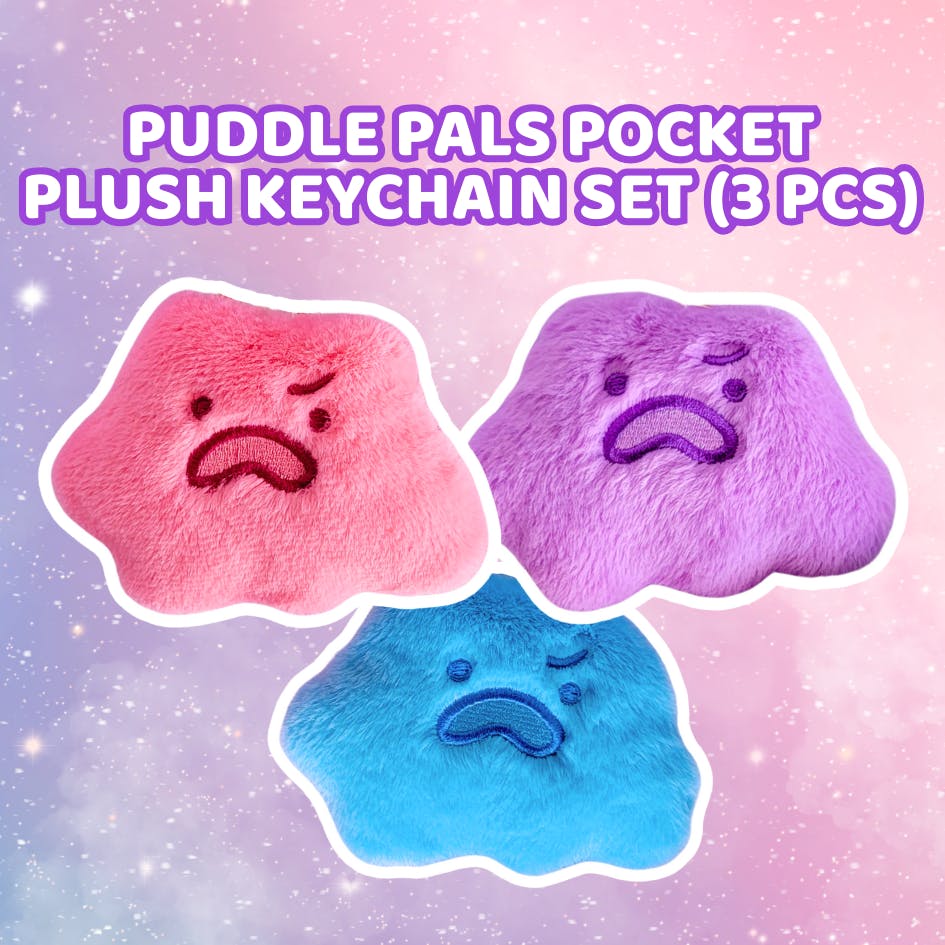 Puddle Pals Pocket Plush Keychain Set
