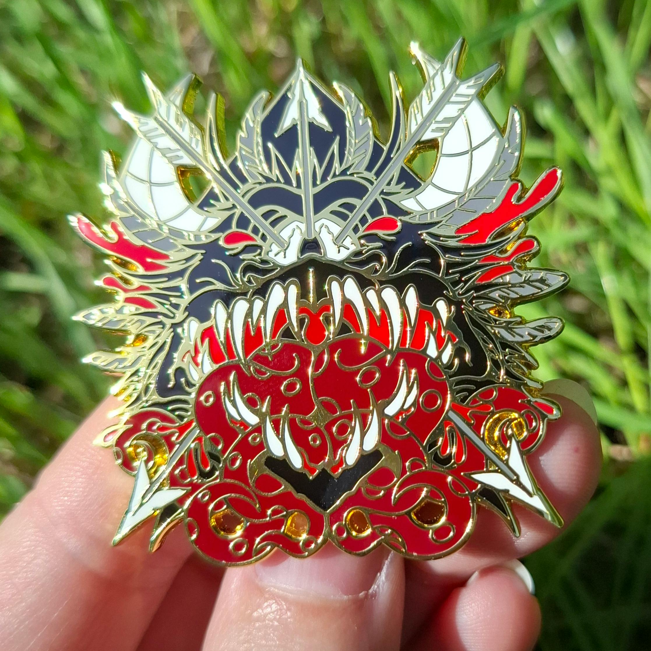Gold Distorted Snallygaster Pin
