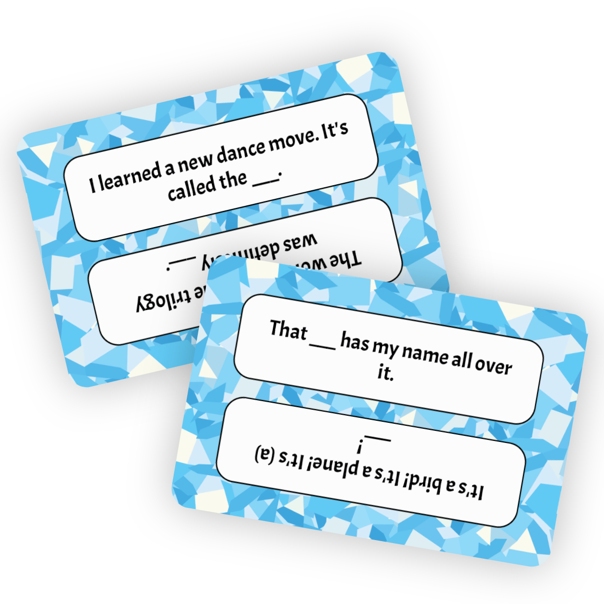 A sentence prompt (like in the blue version)