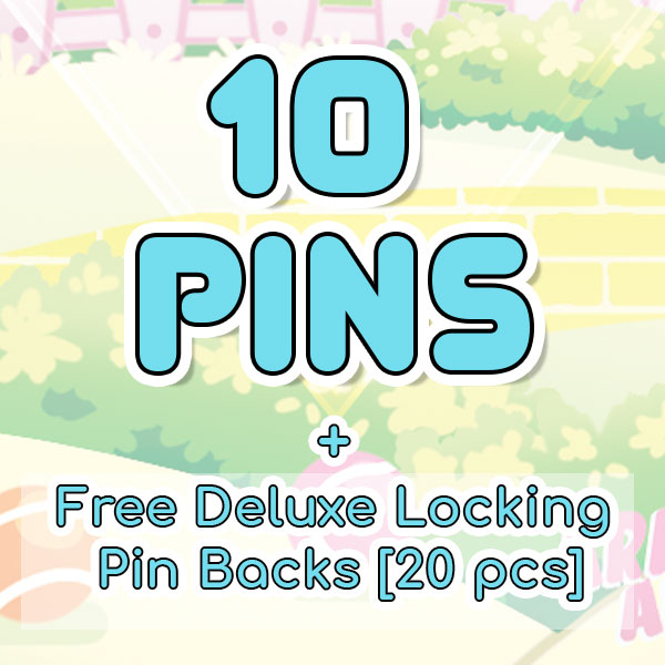 Pin Collector Set: 10 Enamel Pins + Free Deluxe Locking Pin Backs [20 pcs]