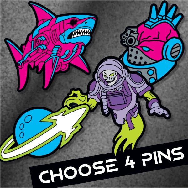 4 Space Raider Faction Pins