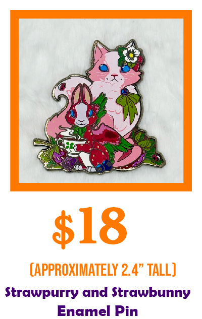 Strawpurry & Strawbunny Enamel Pin