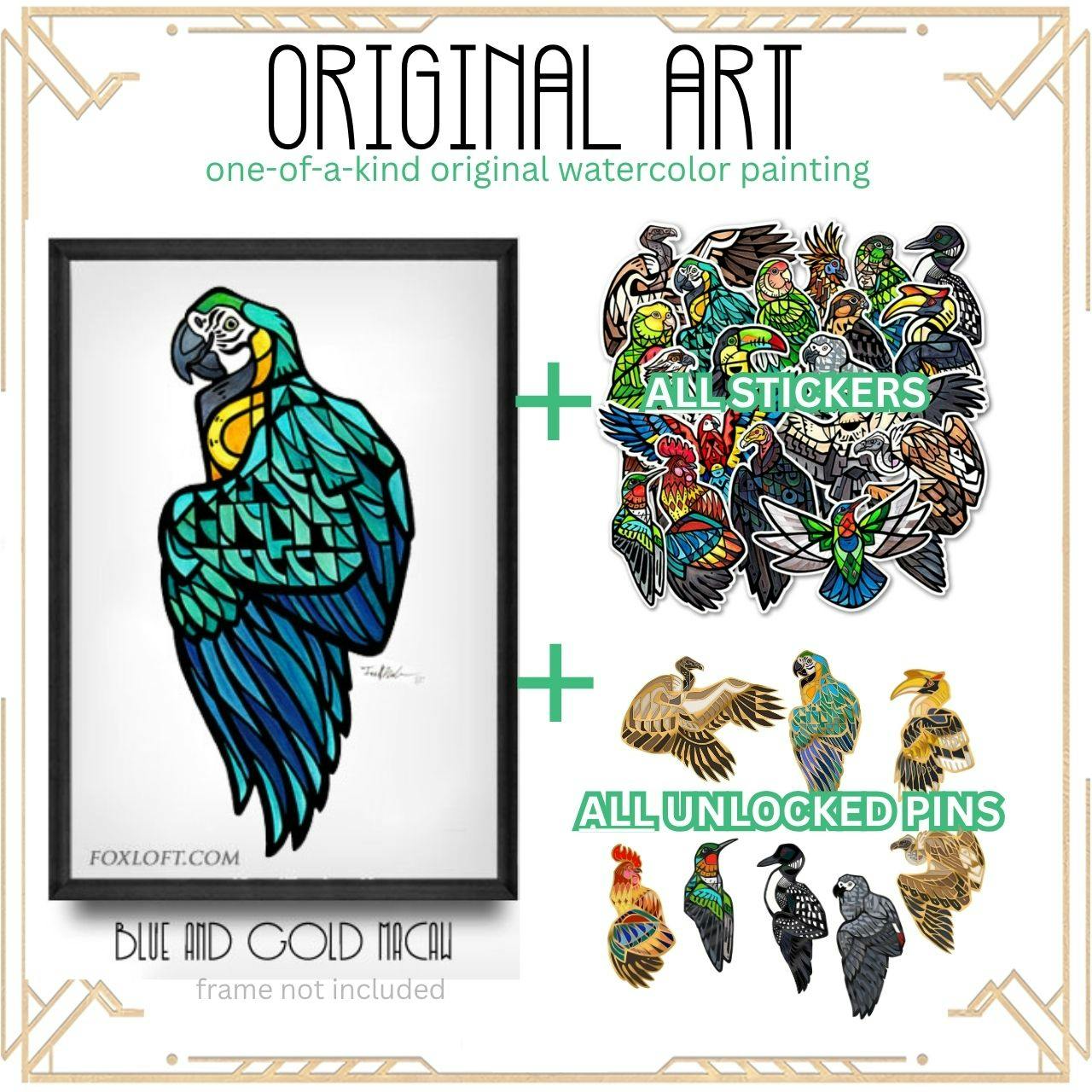 ★ Original Art: Blue & Gold Macaw ★