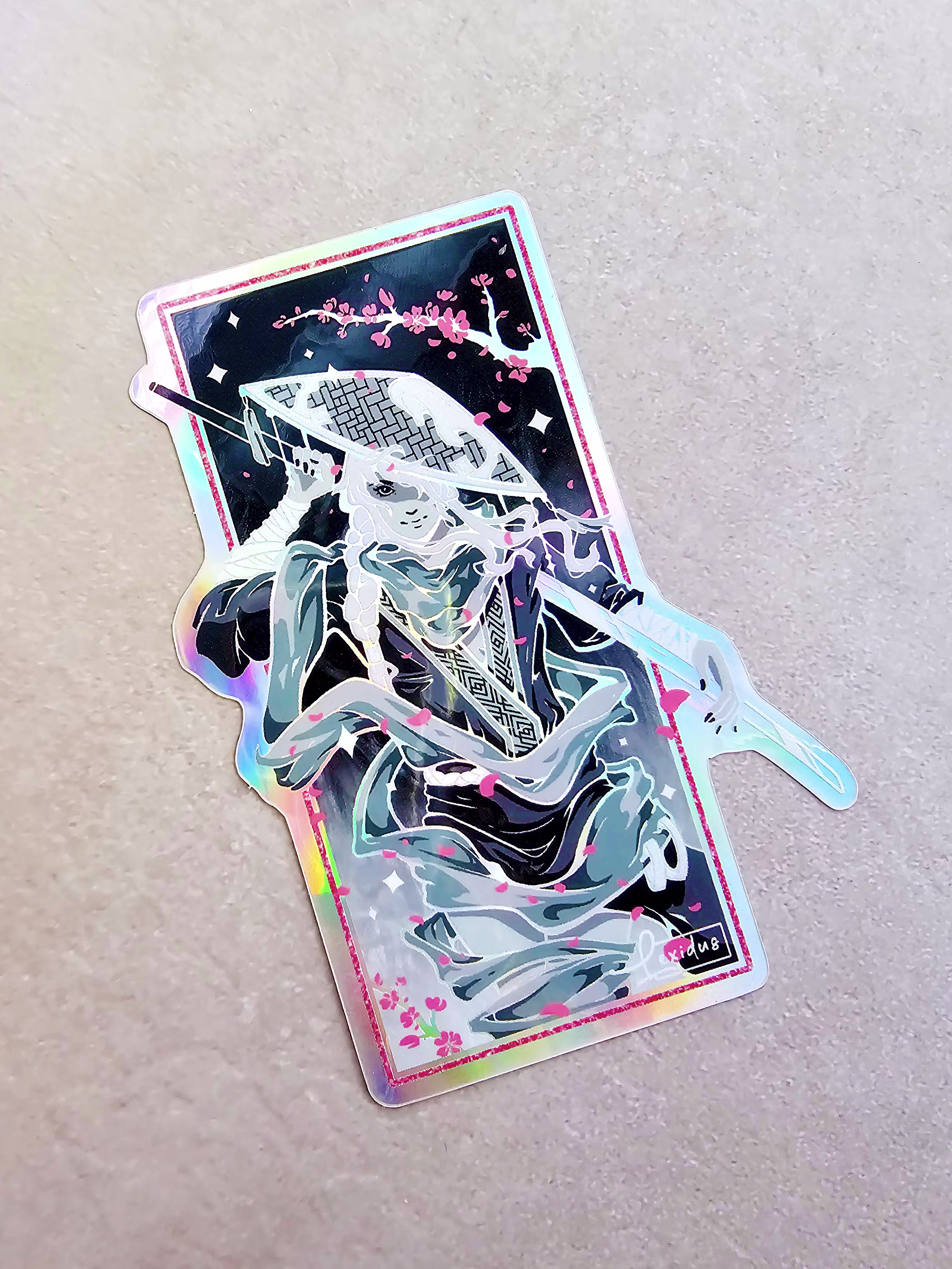 "Sakurai Samurai" - Holographic Sticker (Sketch)