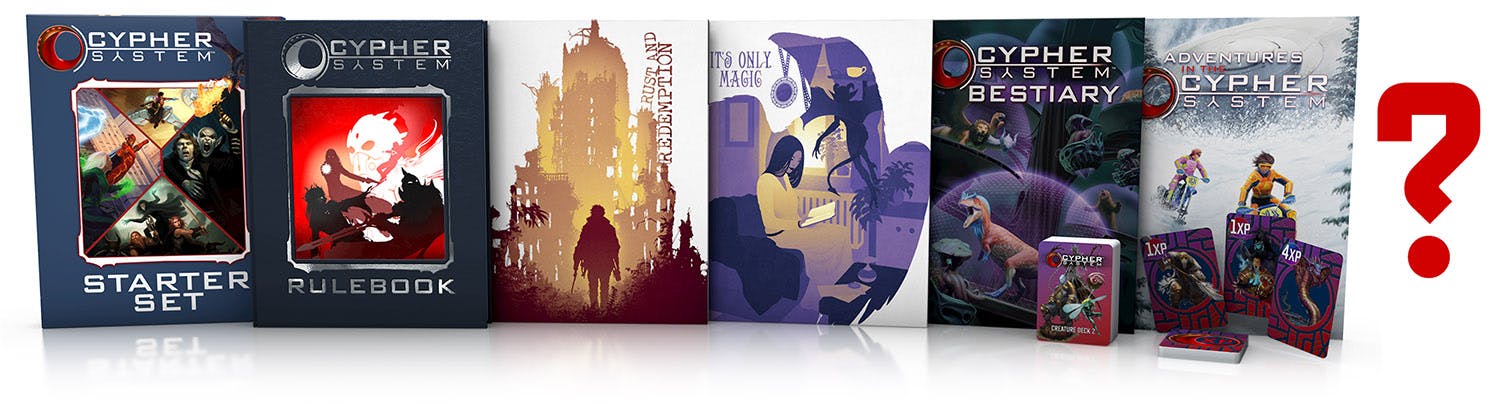 Image of all of the currently unlocked products, with a mystery product showing question marks