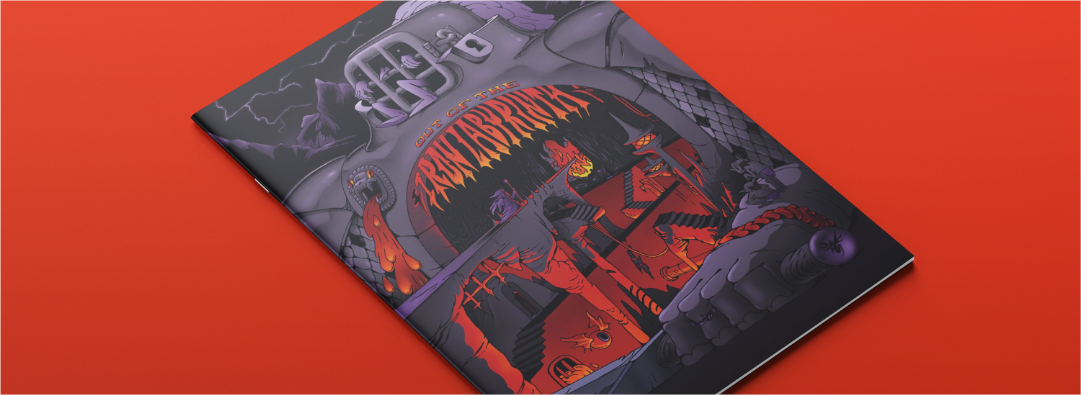 Digital mock up showing the cover of Out of the Iron Labyrinth.