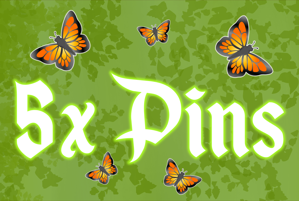 Pin : 5x Enamel Pin (Over 2cm)