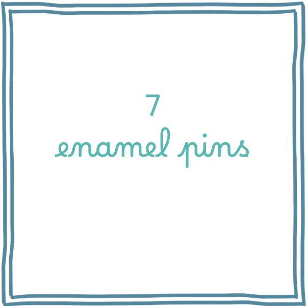 7 enamel pins