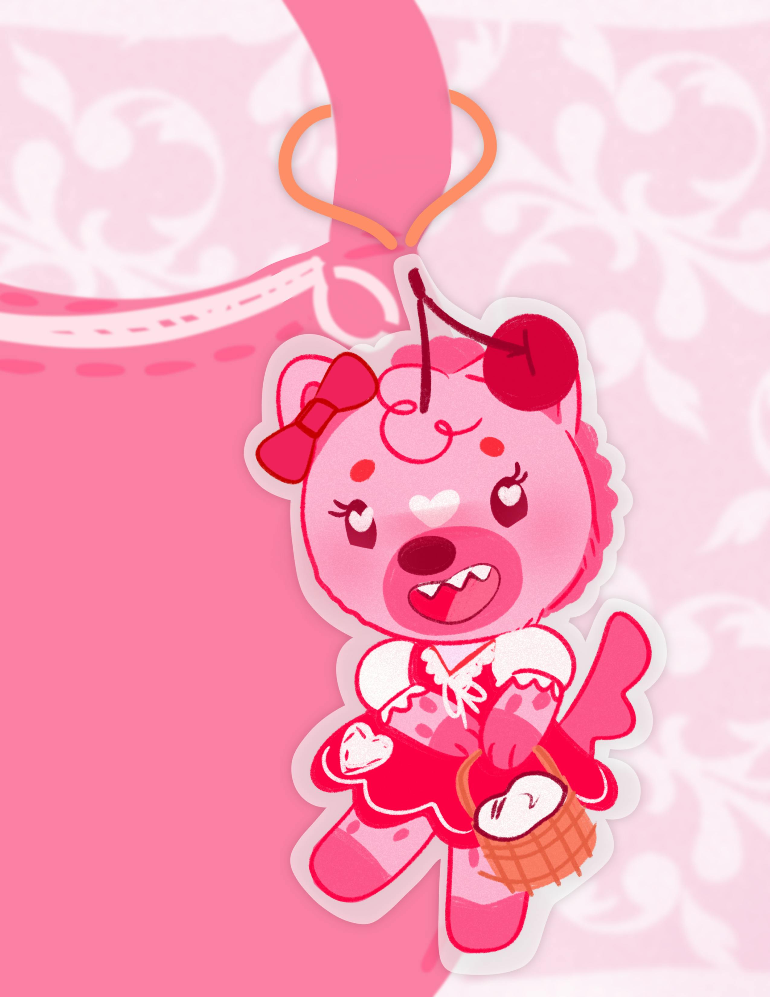 Holographic Macaron Keychain Charm