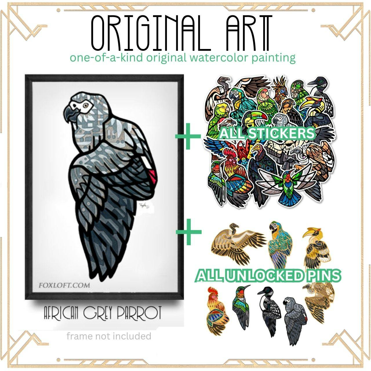 ★ Original Art: African Grey Parrot ★
