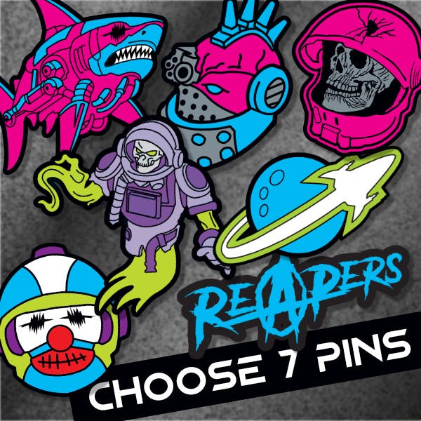 7 Space Raider Faction Pins