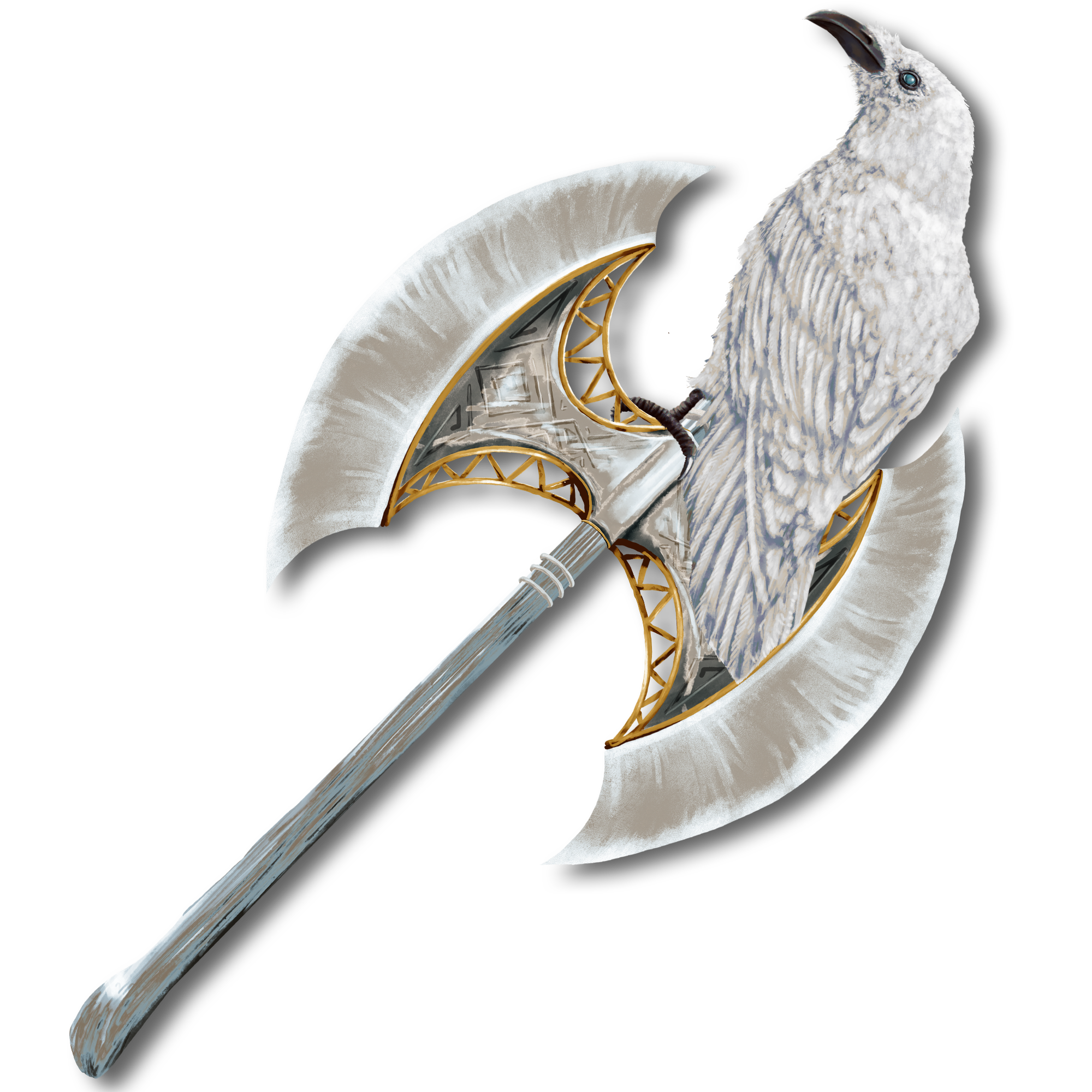 Legendary Axe and White Raven