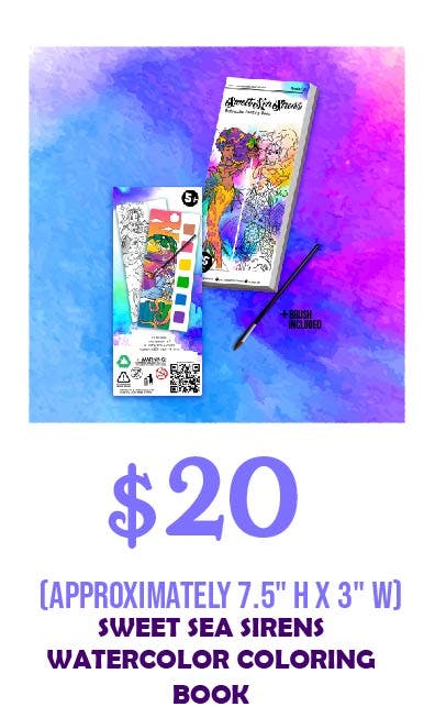 Sweet Sea Sirens Watercolor Coloring Book