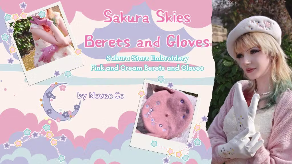 Sakura Skies Berets and Gloves