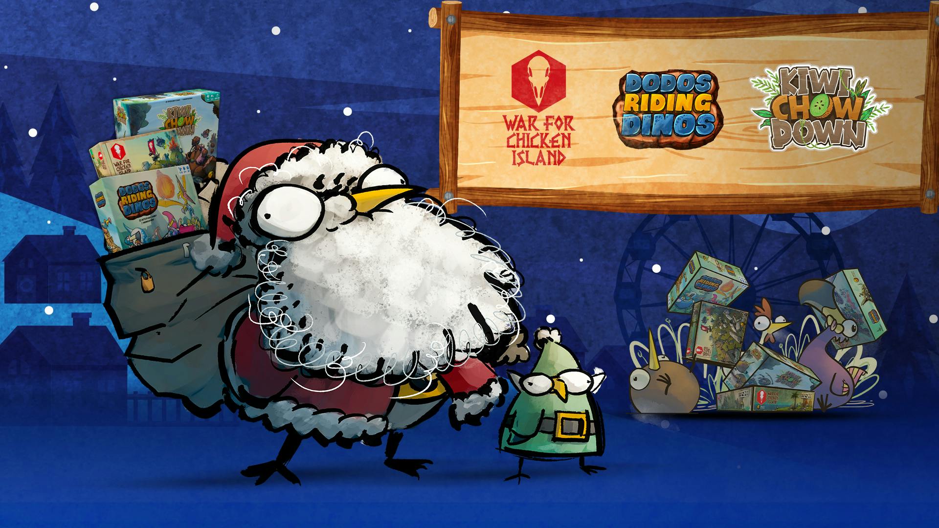 Holiday Santa Cluck brings Dodos Riding Dinos (and more!) - BackerKit