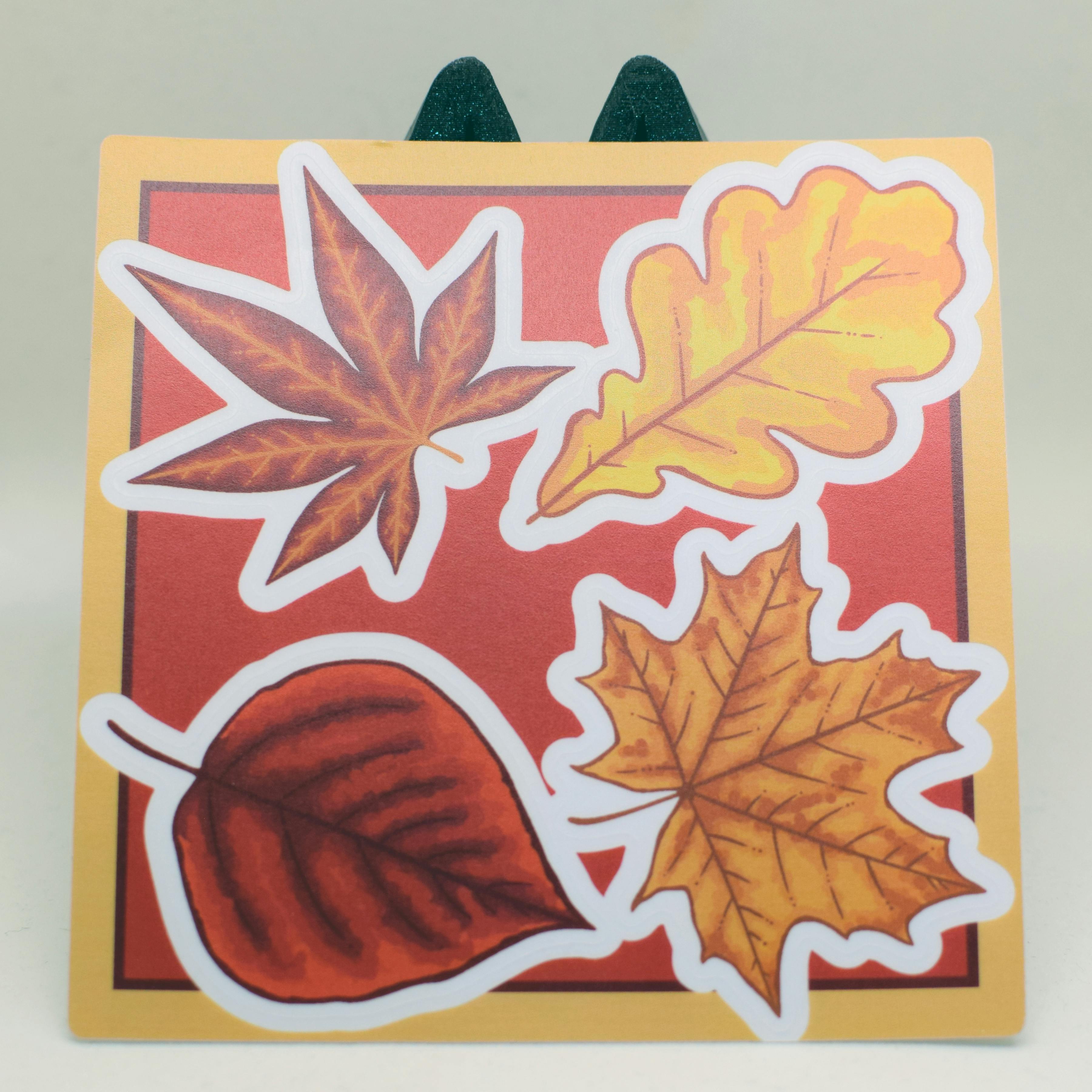 4x4" Autumn Leaf Washi Paper Sticker Sheet