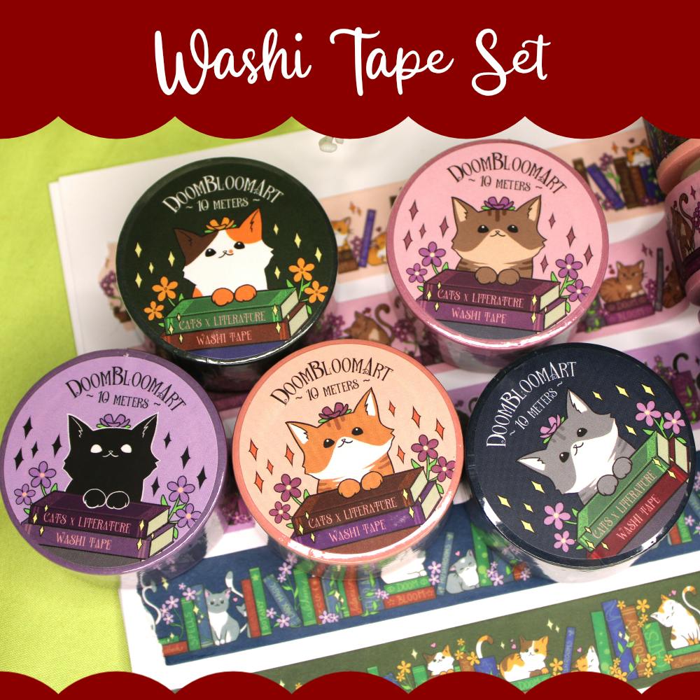 Cats x Literature Washi Tape Set