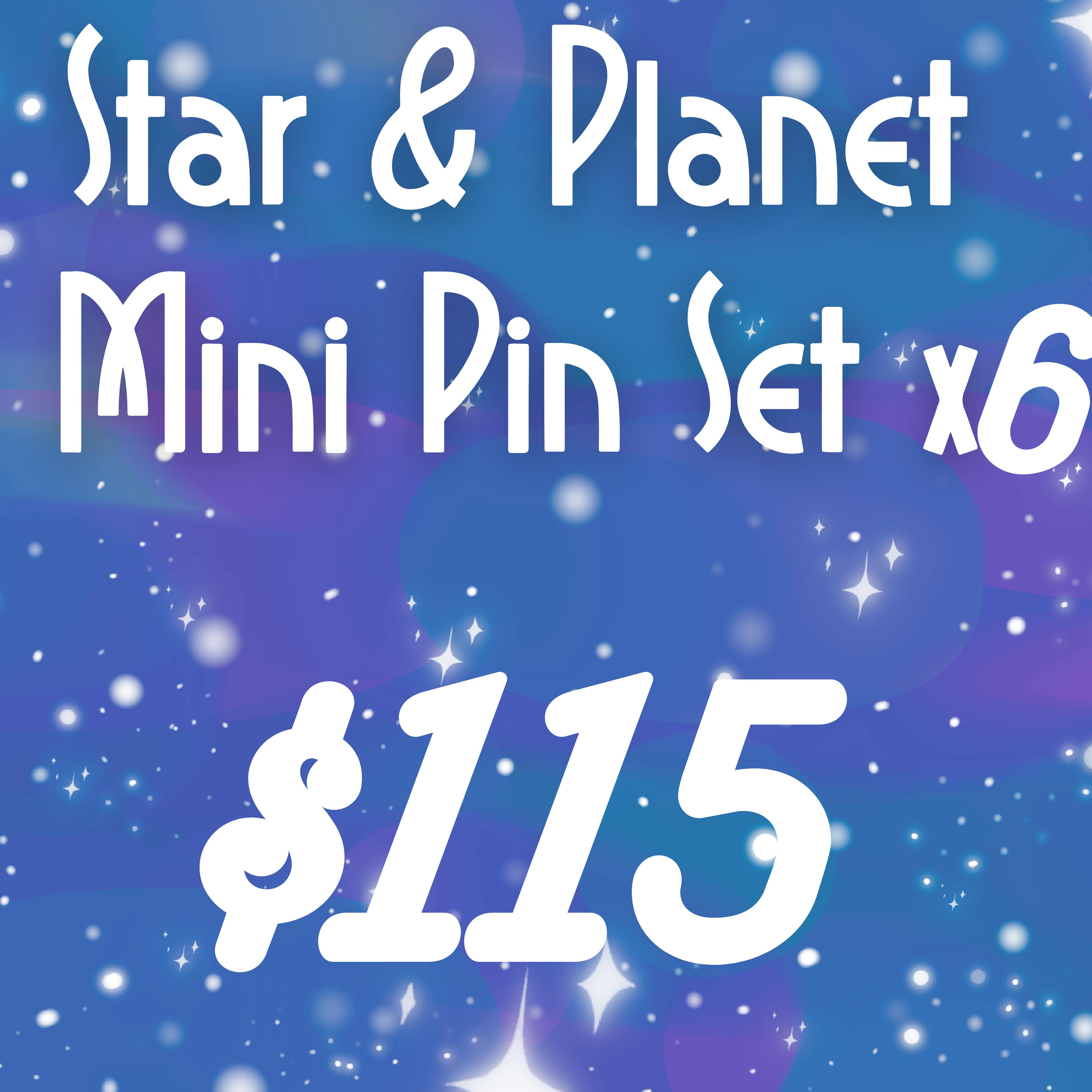 Planet & Star Mini Pin Set x6