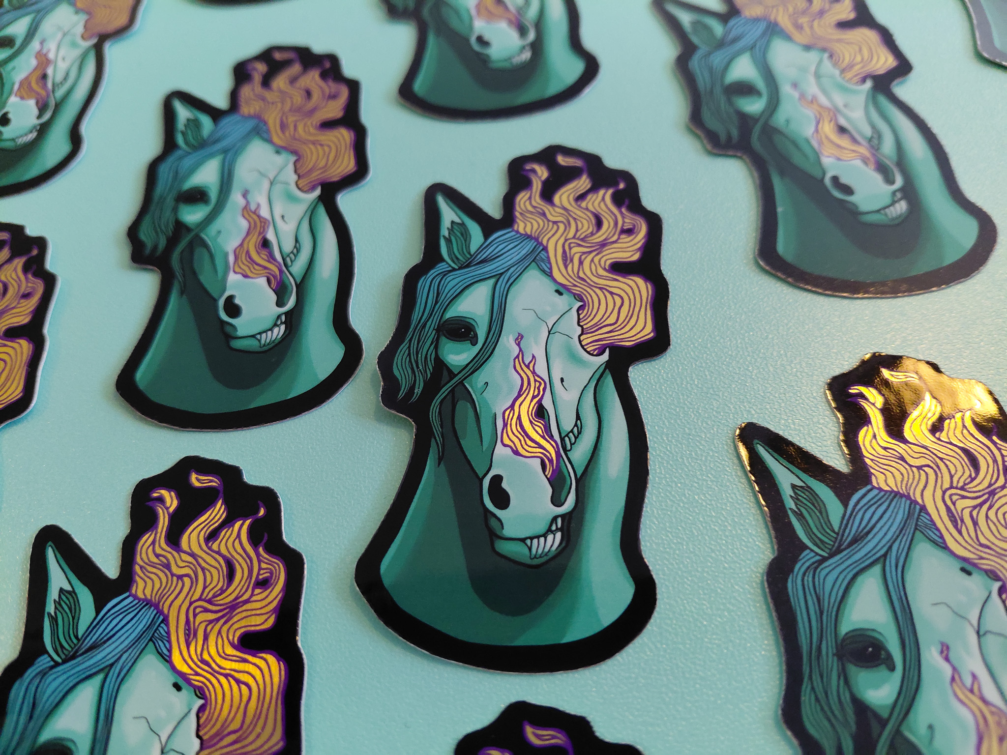 Death horse head sticker