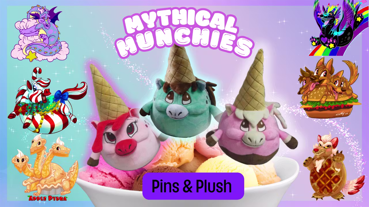 Mythical Munchies Weighted Plush! & Pins!
