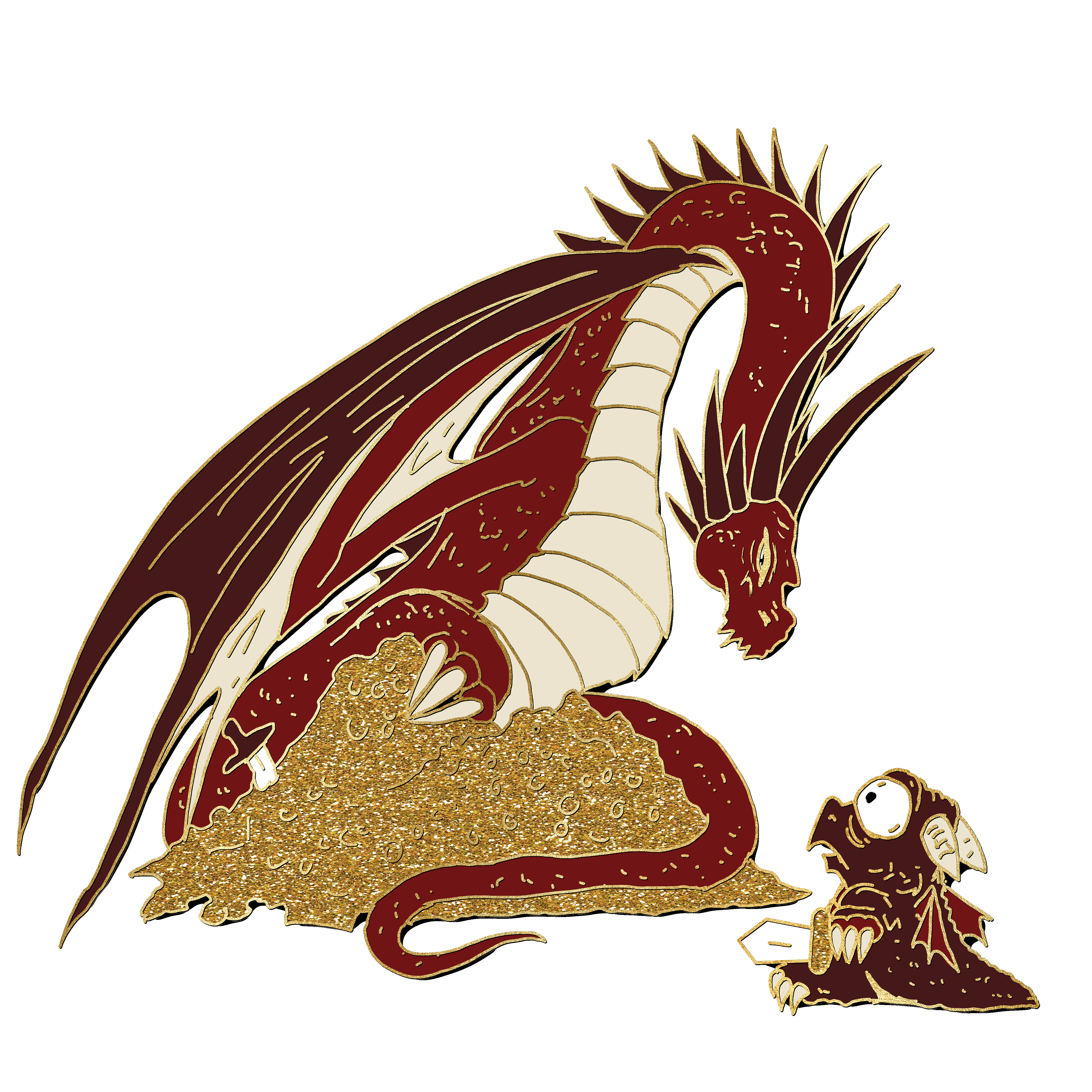 "Red Dragon Misadventures" Pin set (2 pins)