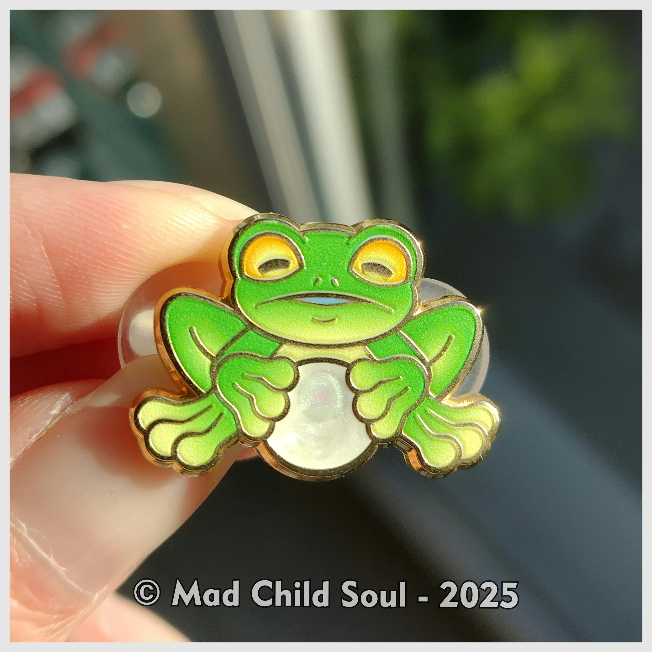  1x MINI PIN : Green Frog