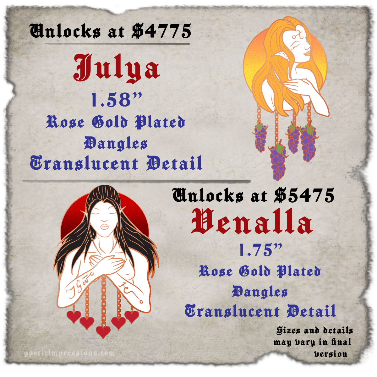  Julya and Venalla enamel pin faerie designs 