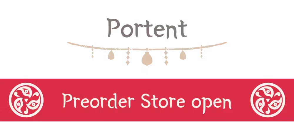 Image that says, "Portent - Preorder store open!" on a red banner