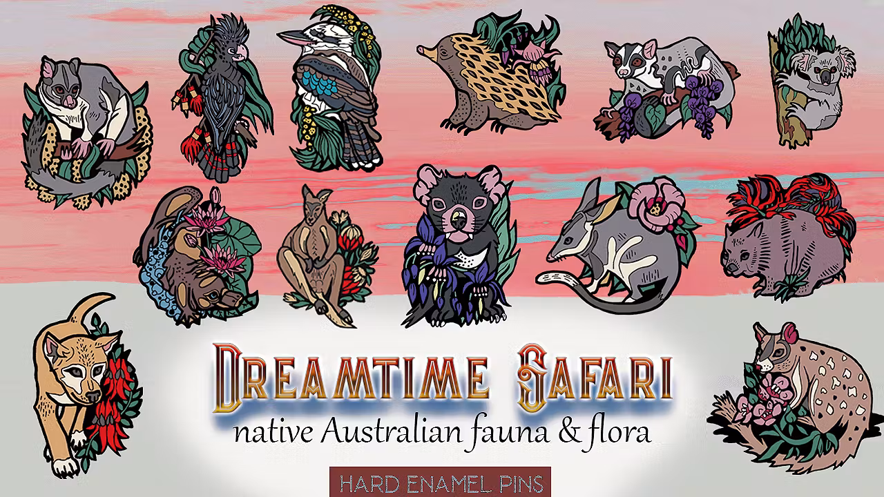 Dreamtime Safari: Native Australian animals - hard enamel pins