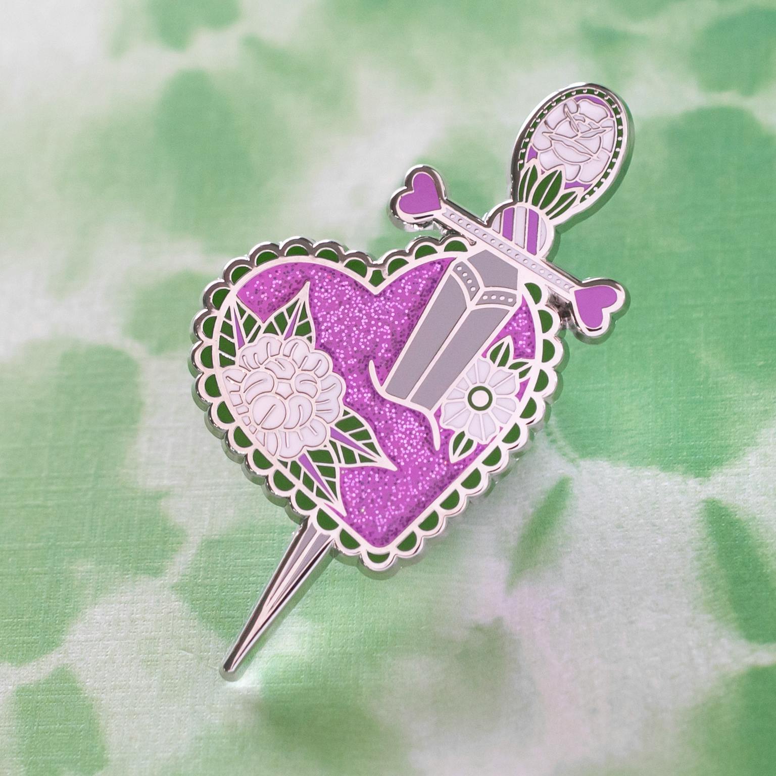 Heart and Dagger Pin - Genderqueer