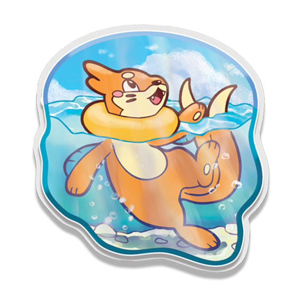 Swimming otter sticker