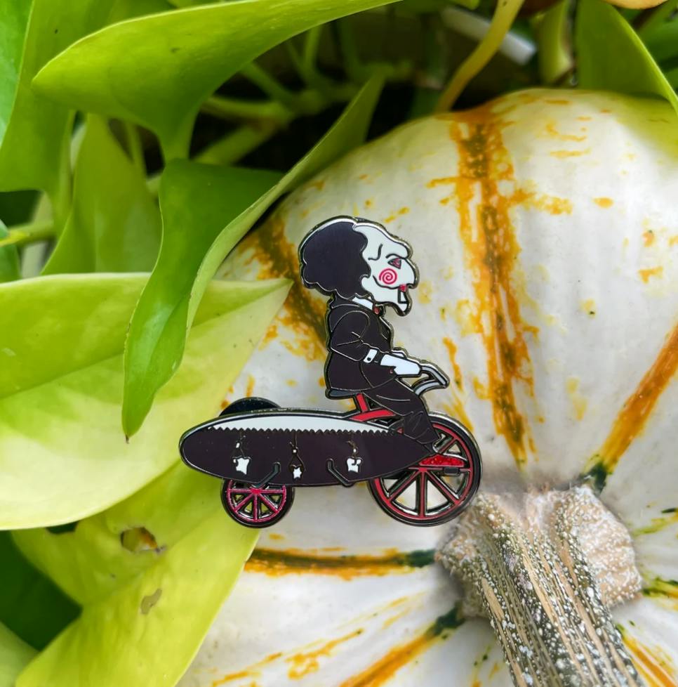Surfing Puppet Pin