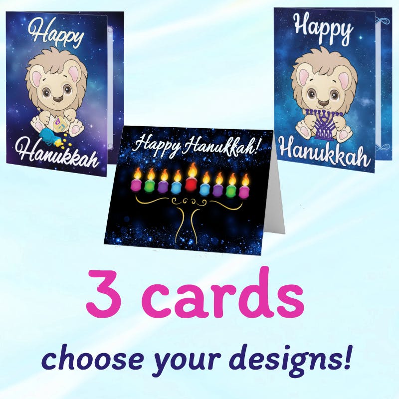 3 Hanukkah greeting cards