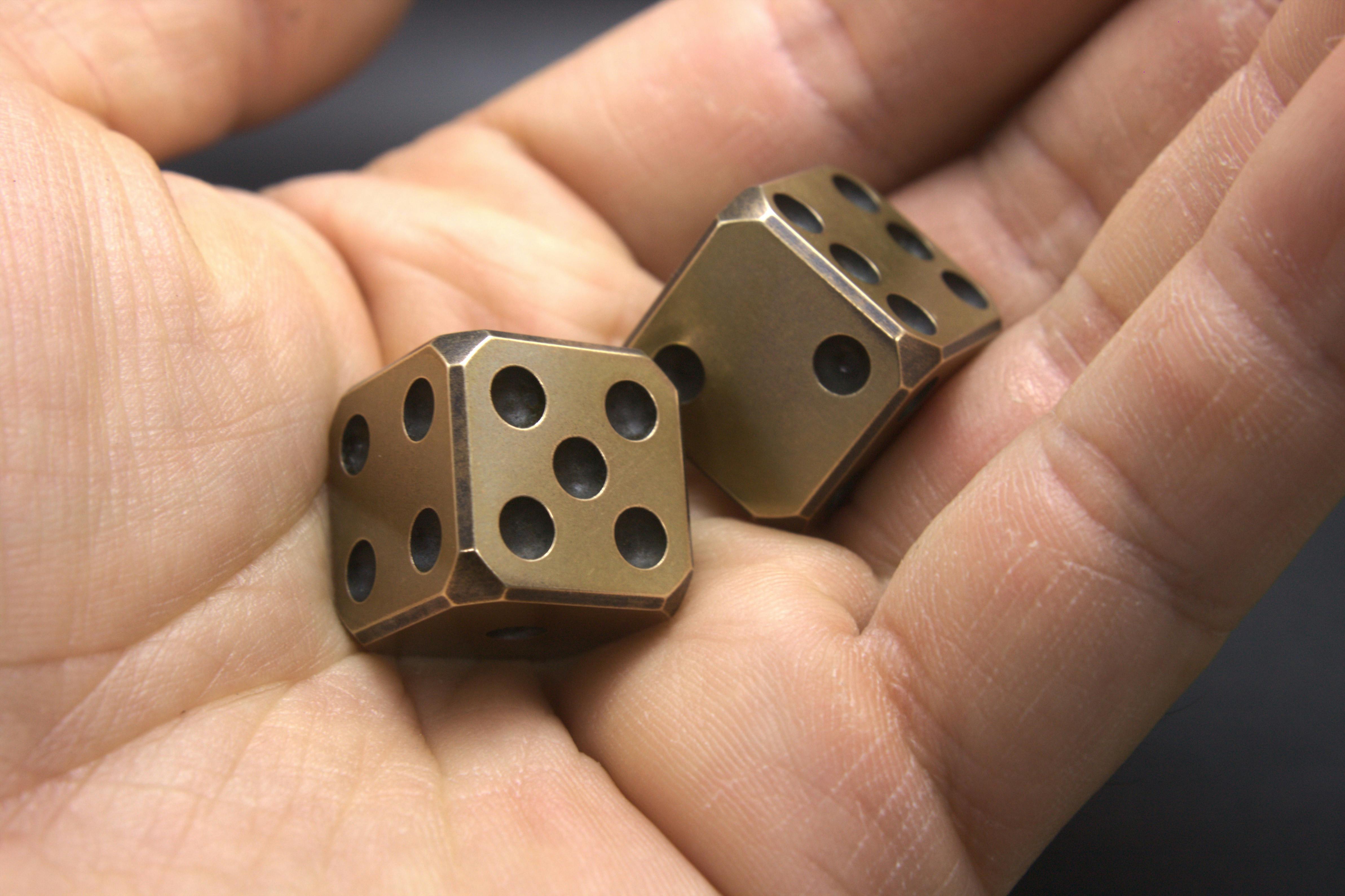 1x Pair Steampink Bronze Dice