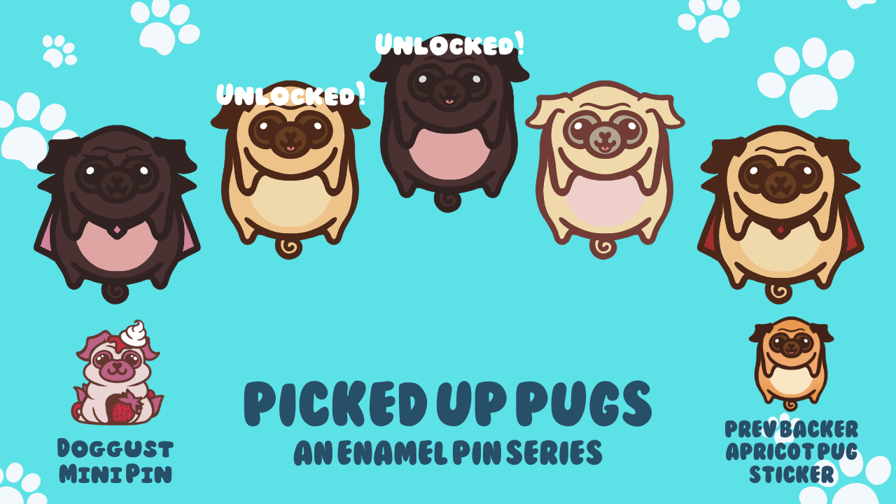 Picked Up Pugs Enamel Pins