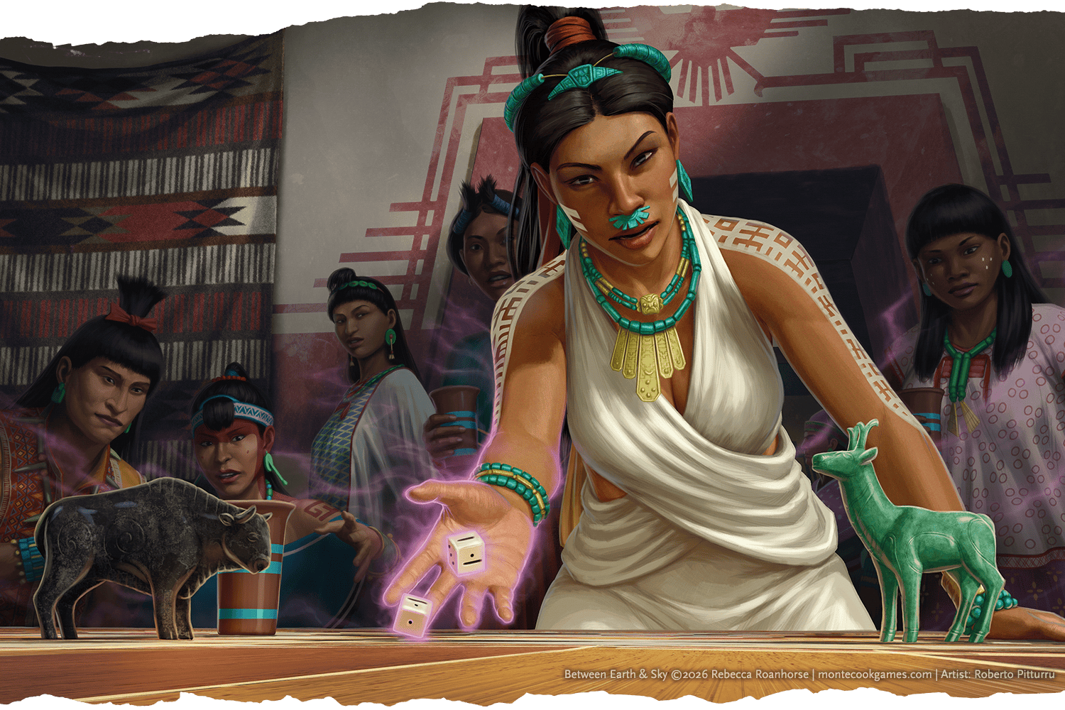 A woman plays Patol while subtly influencing those watching the game.