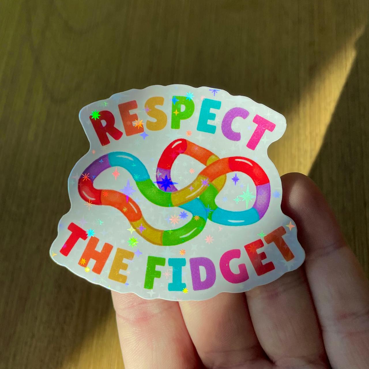 Respect the Fidget (Tangle) Holographic Sticker