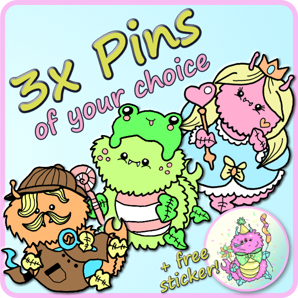 Three Pins (+ Free Vinyl Sticker)