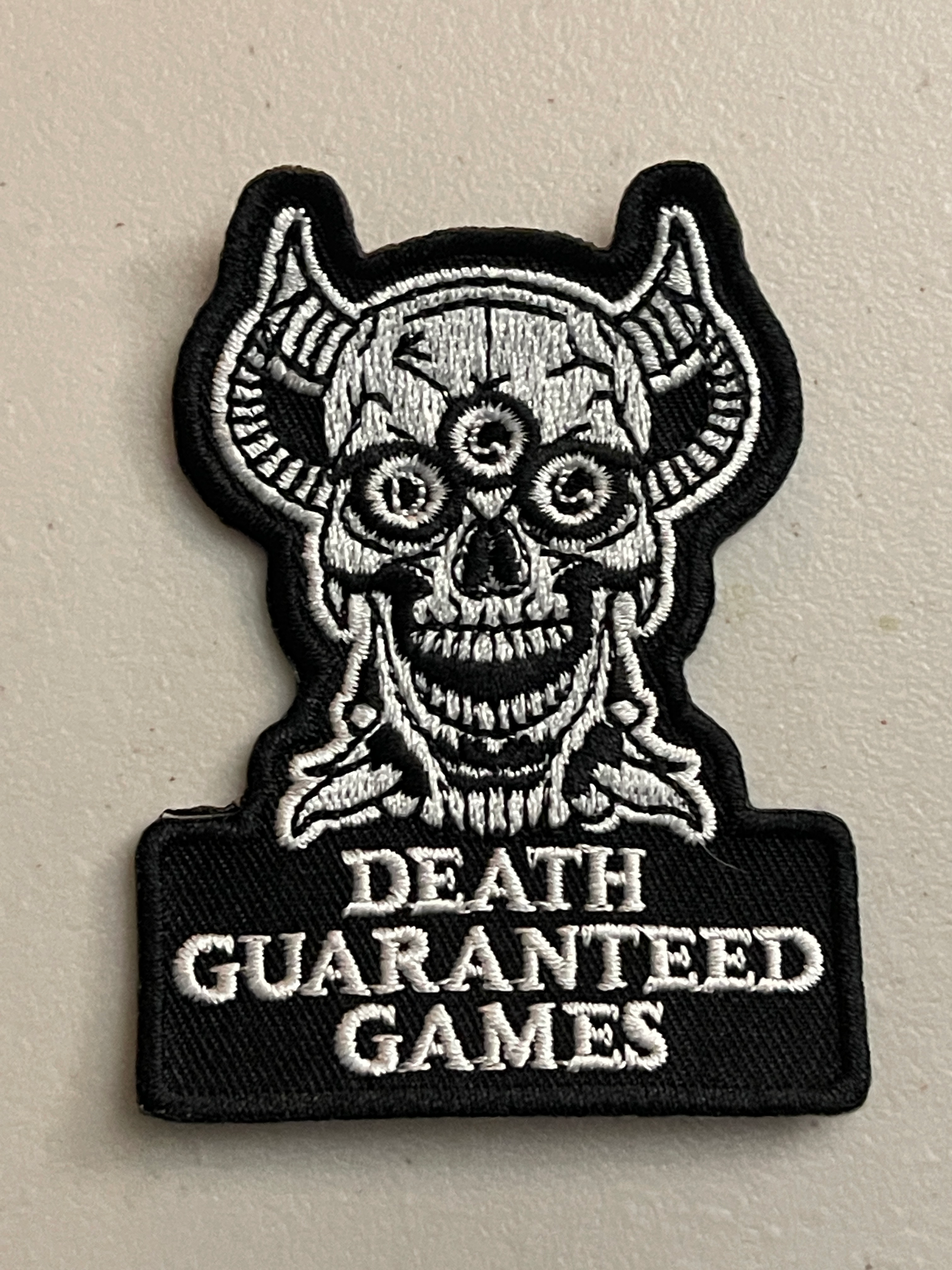 Death Guaranteed Games embroidered patch (iron-on)