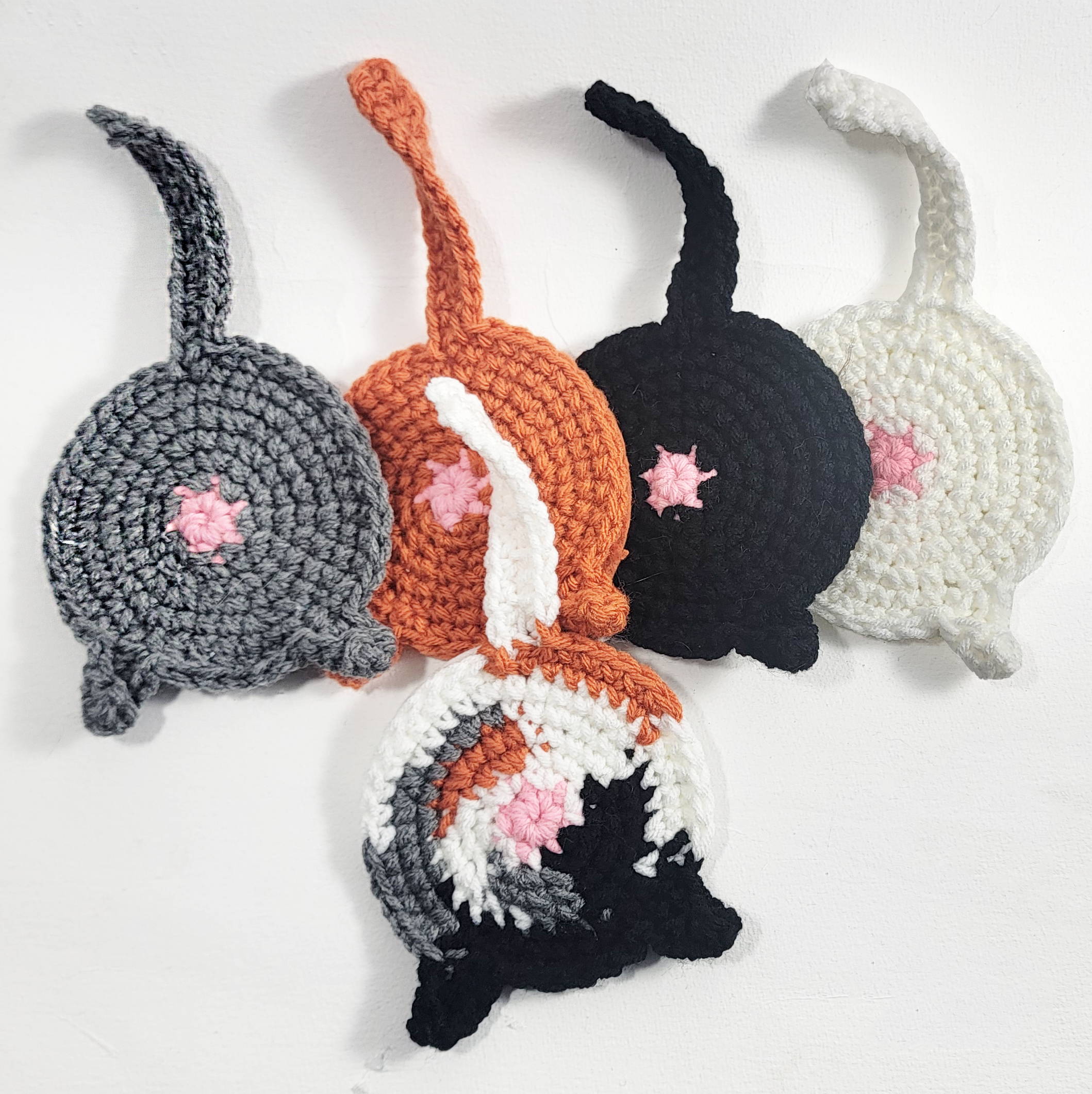 Crochet Cat Butt Coaster
