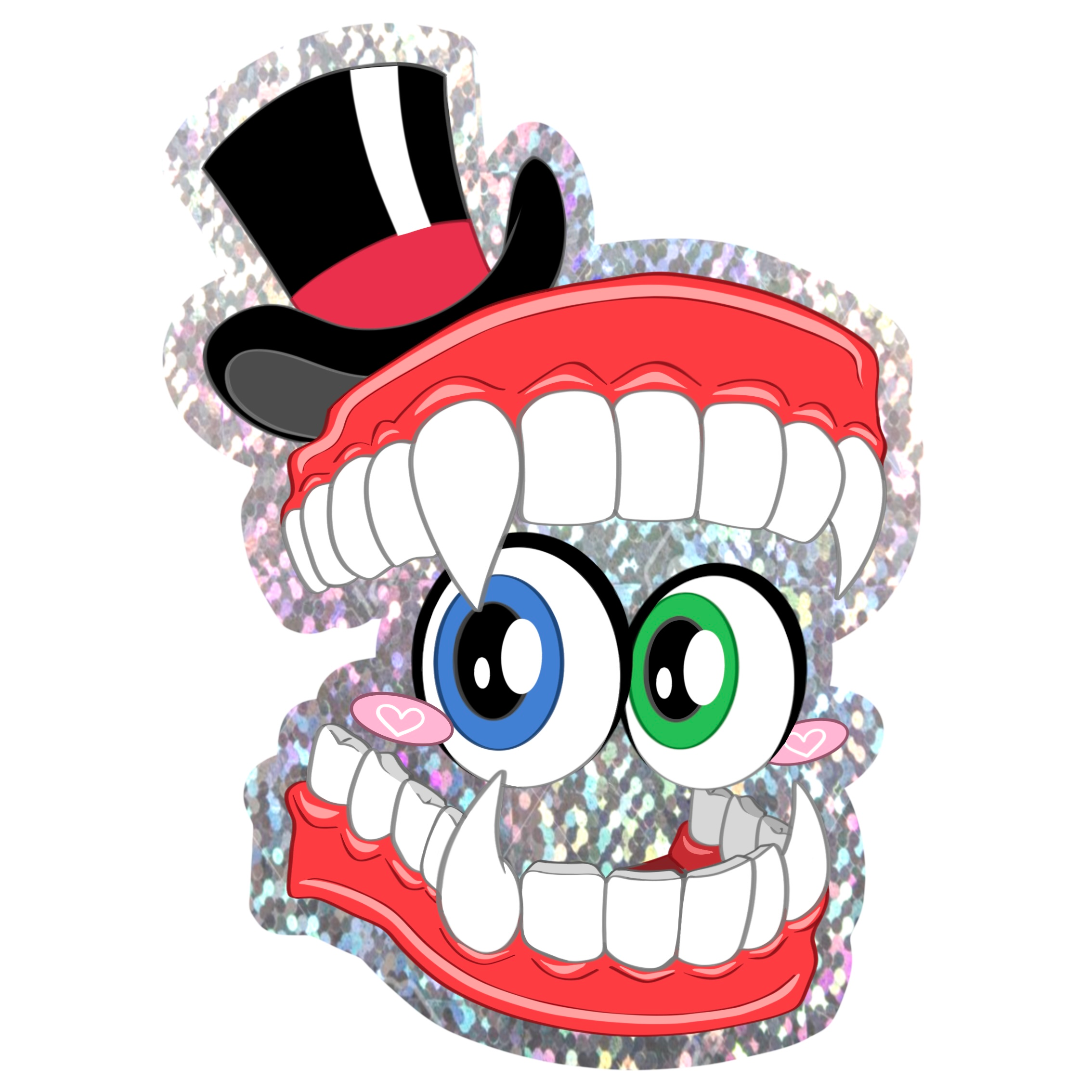 Dentures Glitter Sticker